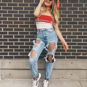 Urban Outfitter BDG‎ Distressed High Rise Mom Jeans